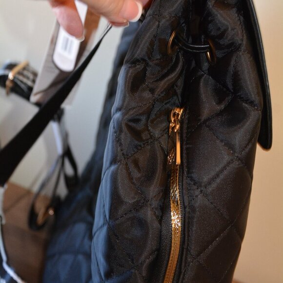 Daisy Fuentes Women Quilted Nylon Backpack Black NWT - Picture 11 of 14
